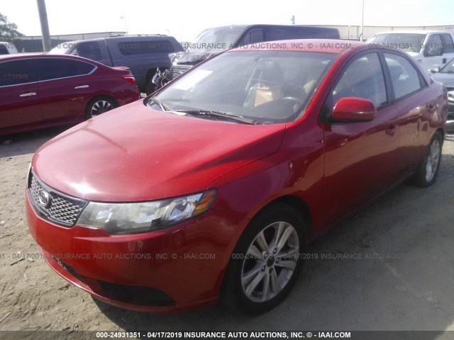 KNAFU4A24D5718260 - 2013 KIA FORTE EX RED photo 2