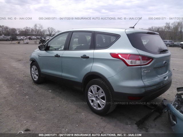 1FMCU0F73DUB21976 - 2013 FORD ESCAPE S TURQUOISE photo 3