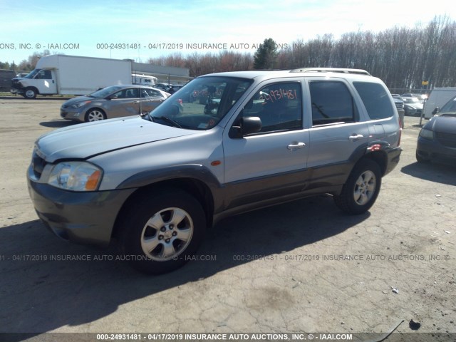 4F2YZ94114KM31991 - 2004 MAZDA TRIBUTE LX SILVER photo 2