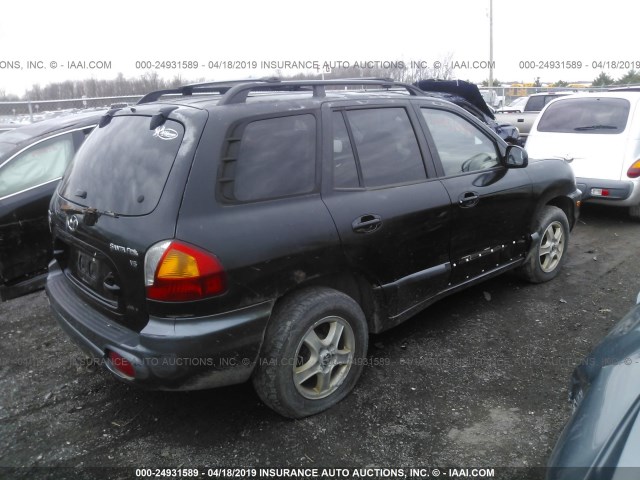 KM8SC13D53U487757 - 2003 HYUNDAI SANTA FE GLS/LX BLACK photo 4