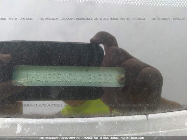 1FAHP35N58W131332 - 2008 FORD FOCUS SE/SEL/SES 银色 照片 9