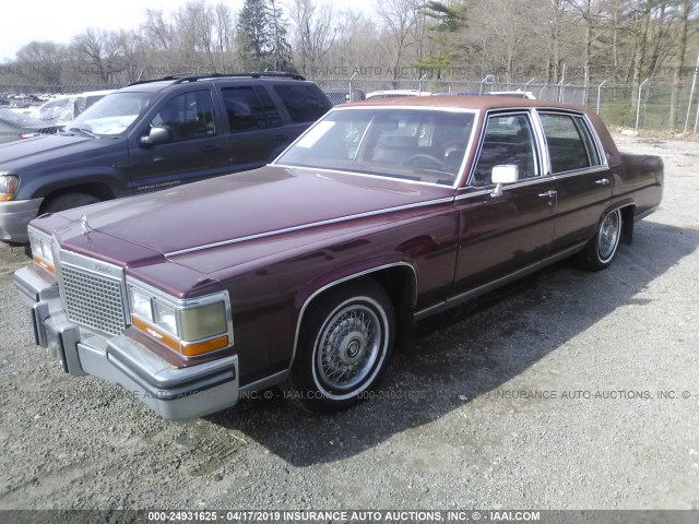 1G6DW51Y0H9701939 - 1987 CADILLAC BROUGHAM BURGUNDY photo 2