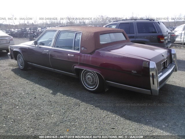 1G6DW51Y0H9701939 - 1987 CADILLAC BROUGHAM BURGUNDY photo 3