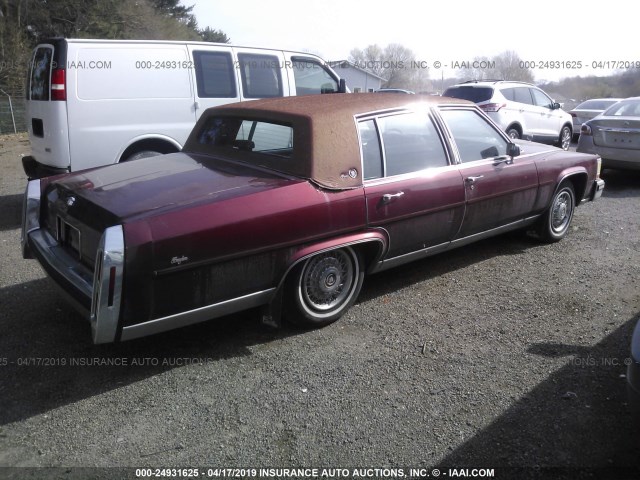 1G6DW51Y0H9701939 - 1987 CADILLAC BROUGHAM BURGUNDY photo 4