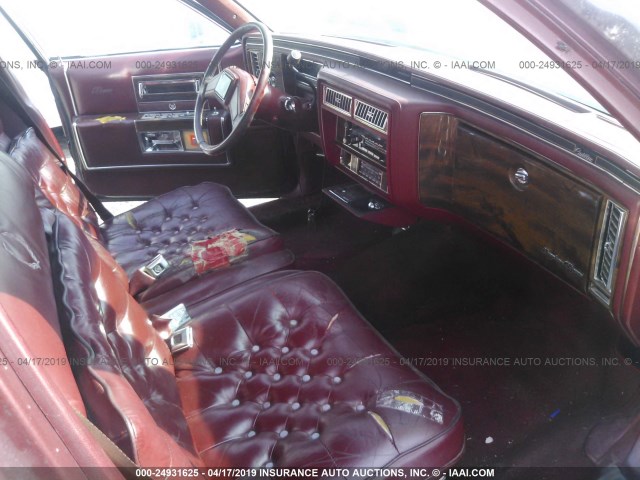 1G6DW51Y0H9701939 - 1987 CADILLAC BROUGHAM BURGUNDY photo 5