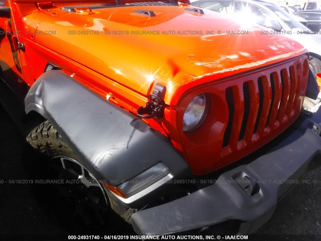 1C4GJXAG9JW276658 - 2018 JEEP WRANGLER SPORT ORANGE photo 6