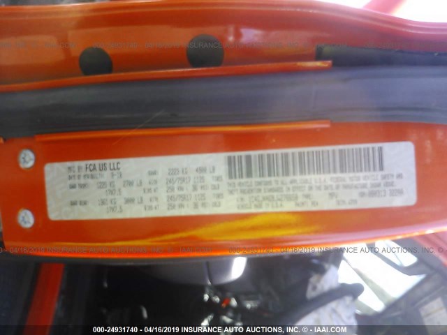 1C4GJXAG9JW276658 - 2018 JEEP WRANGLER SPORT ORANGE photo 9