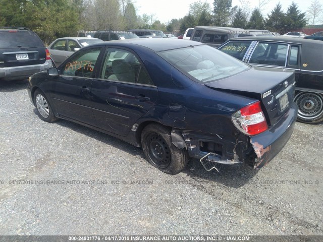 4T1BE30K43U169542 - 2003 TOYOTA CAMRY LE/XLE/SE BLUE photo 3