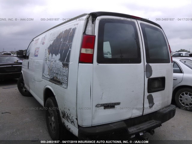 1GCUGADXXA1150753 - 2010 CHEVROLET EXPRESS G1500  WHITE photo 3