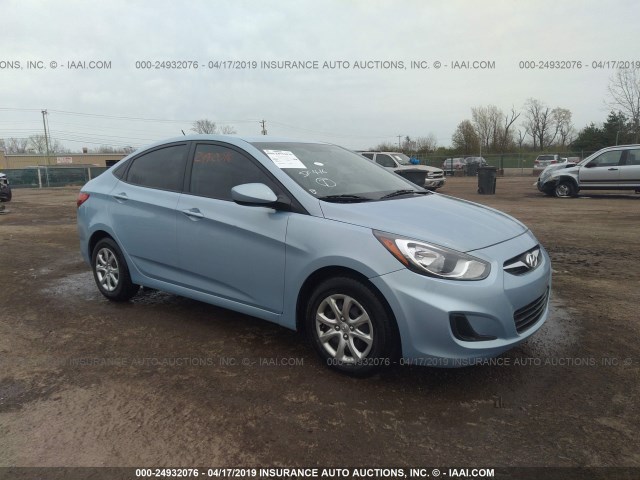 KMHCT4AE9EU740440 - 2014 HYUNDAI ACCENT GLS/GS Light Blue photo 1