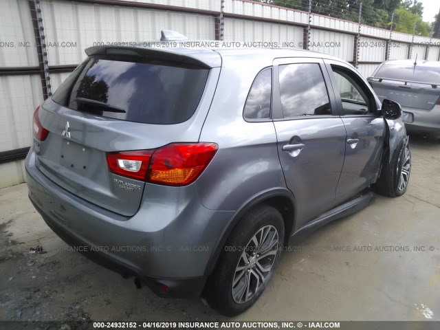 JA4AP3AU4HZ003665 - 2017 MITSUBISHI OUTLANDER SPORT ES/SE SILVER photo 4