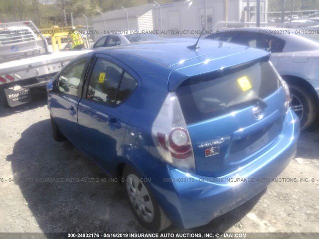 JTDKDTB31D1552306 - 2013 TOYOTA PRIUS C BLUE photo 3