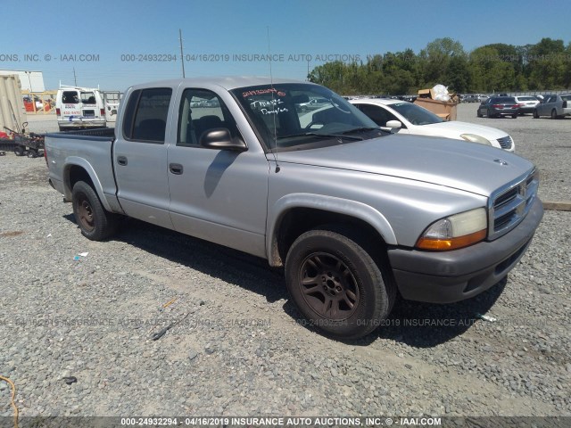 1D7HL38K54S757977 - 2004 DODGE DAKOTA QUAD SPORT SILVER photo 1