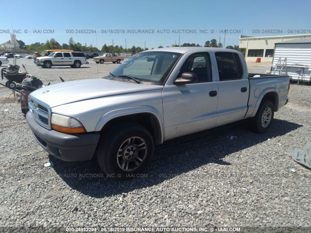 1D7HL38K54S757977 - 2004 DODGE DAKOTA QUAD SPORT SILVER photo 2