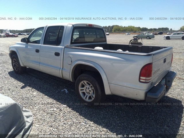 1D7HL38K54S757977 - 2004 DODGE DAKOTA QUAD SPORT SILVER photo 3