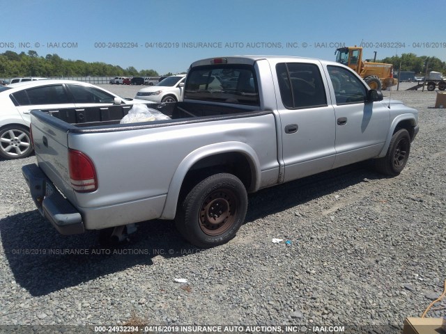 1D7HL38K54S757977 - 2004 DODGE DAKOTA QUAD SPORT SILVER photo 4