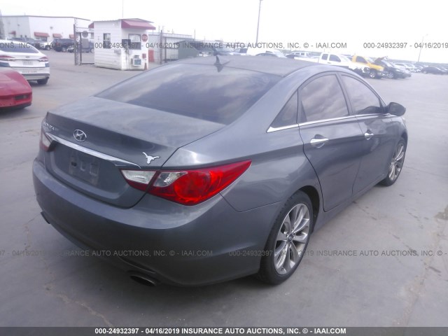 5NPEC4AC9BH188228 - 2011 HYUNDAI SONATA SE/LIMITED GRAY photo 4