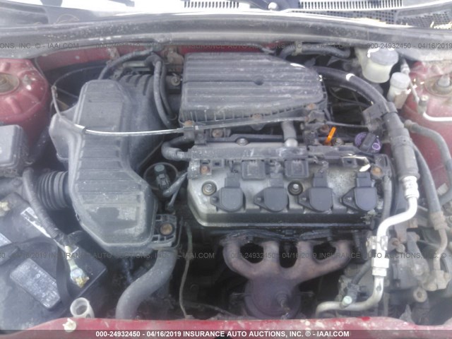 1HGEM21164L021132 - 2004 HONDA CIVIC DX VP RED photo 10