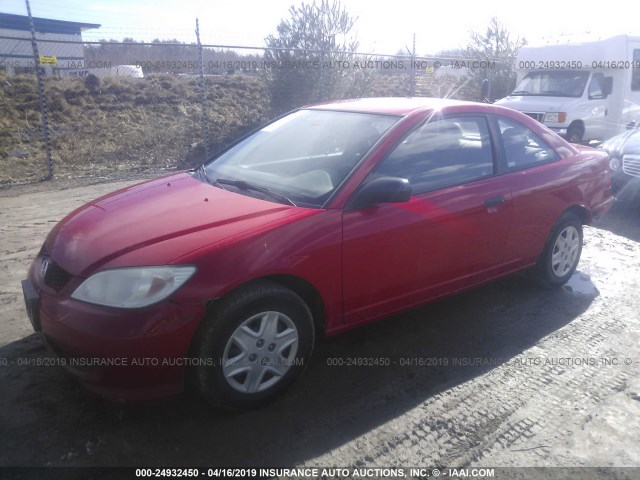 1HGEM21164L021132 - 2004 HONDA CIVIC DX VP RED photo 2