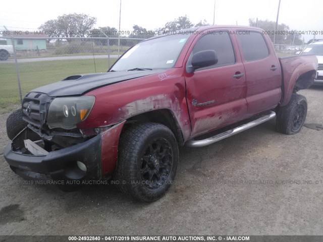 5TEJU62N15Z091775 - 2005 TOYOTA TACOMA DOUBLE CAB PRERUNNER MAROON photo 2