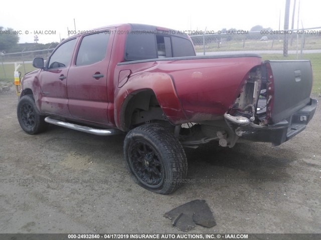 5TEJU62N15Z091775 - 2005 TOYOTA TACOMA DOUBLE CAB PRERUNNER MAROON photo 3