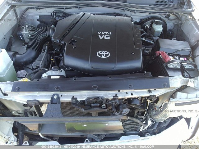 5TEUU42NX6Z216257 - 2006 TOYOTA TACOMA ACCESS CAB ვერცხლისფერი ფოტო 10