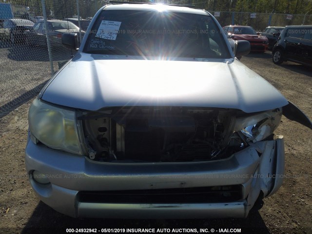 5TEUU42NX6Z216257 - 2006 TOYOTA TACOMA ACCESS CAB ვერცხლისფერი ფოტო 6