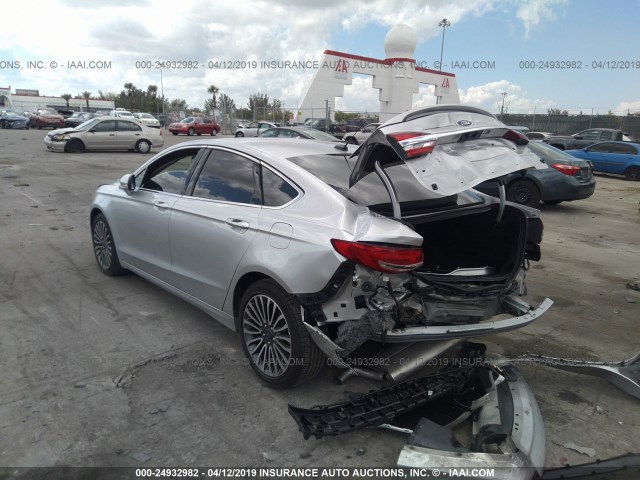 3FA6P0D91JR193989 - 2018 FORD FUSION TITANIUM/PLATINUM SILVER photo 3