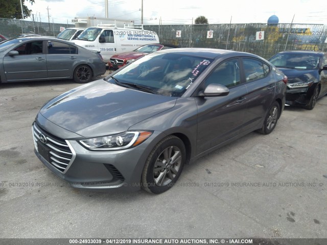 5NPD84LF3JH256378 - 2018 HYUNDAI ELANTRA SEL/VALUE/LIMITED GRAY photo 2