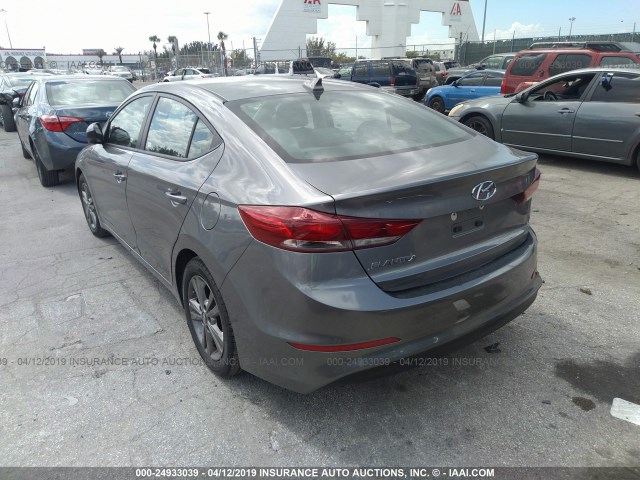 5NPD84LF3JH256378 - 2018 HYUNDAI ELANTRA SEL/VALUE/LIMITED GRAY photo 3