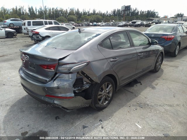 5NPD84LF3JH256378 - 2018 HYUNDAI ELANTRA SEL/VALUE/LIMITED GRAY photo 4