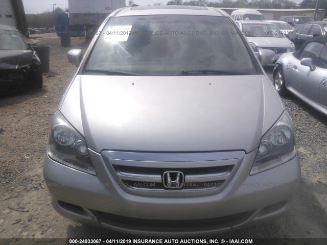 5FNRL38736B003440 - 2006 HONDA ODYSSEY EXL SILVER photo 6