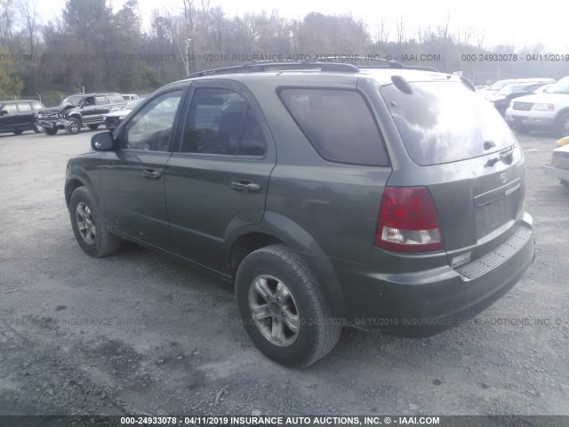 KNDJC733355351005 - 2005 KIA SORENTO EX/LX GREEN photo 3