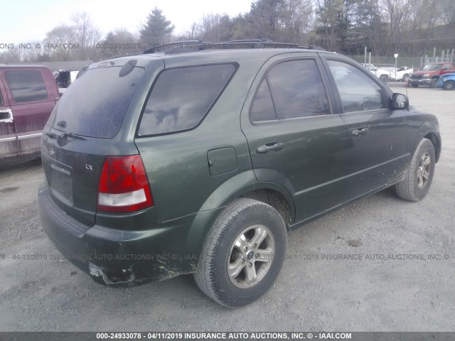 KNDJC733355351005 - 2005 KIA SORENTO EX/LX GREEN photo 4