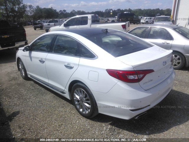 5NPE34AF2FH036713 - 2015 HYUNDAI SONATA SPORT/LIMITED WHITE photo 3