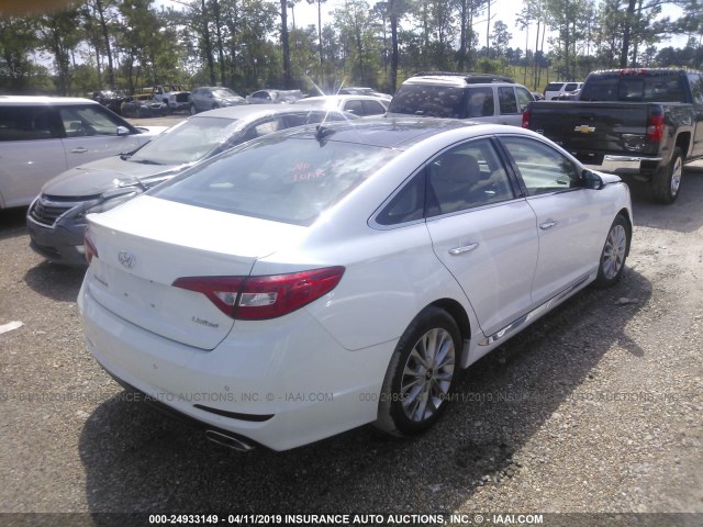 5NPE34AF2FH036713 - 2015 HYUNDAI SONATA SPORT/LIMITED WHITE photo 4