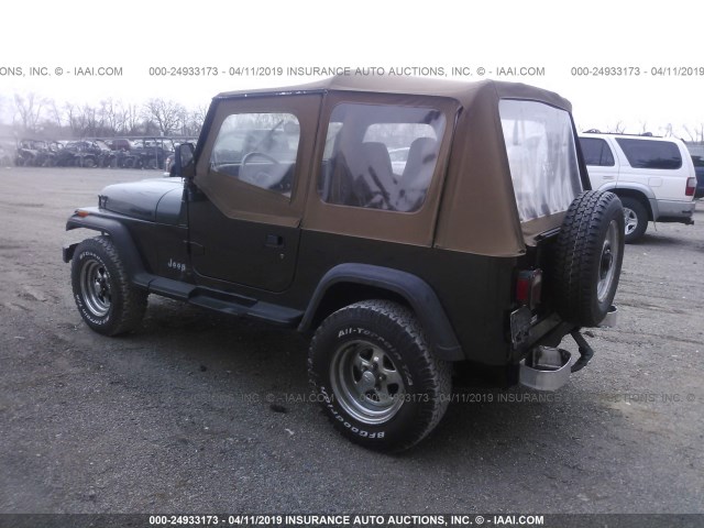 1J4FY29SXRP430362 - 1994 JEEP WRANGLER / YJ SE GREEN photo 3