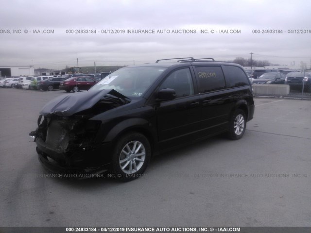 2C4RDGCG2ER320981 - 2014 DODGE GRAND CARAVAN SXT BLACK photo 2