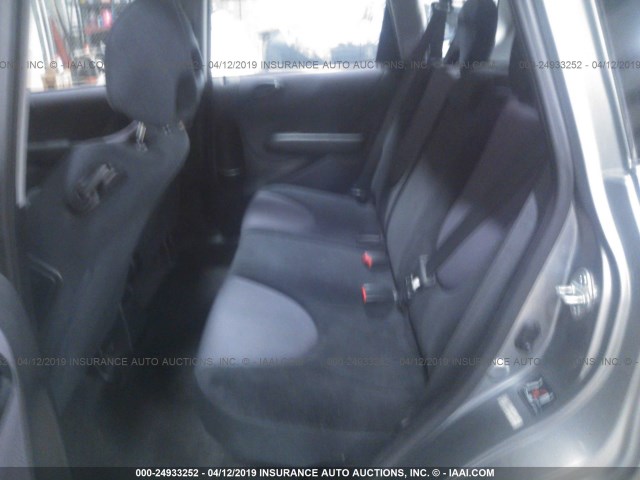 JHMGD38497S050730 - 2007 HONDA FIT GRAY photo 8