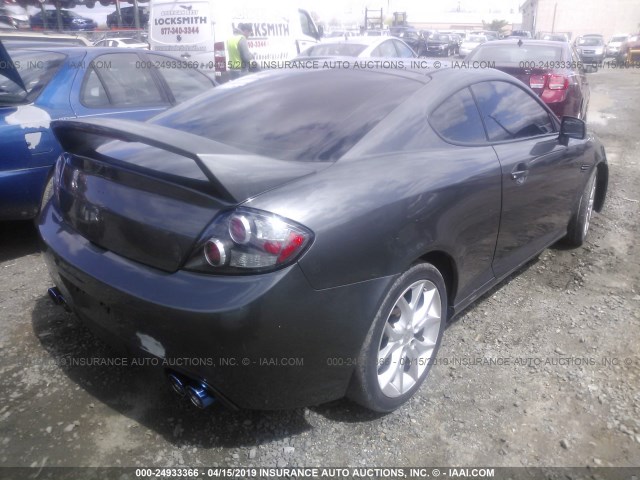 KMHHN66F47U235826 - 2007 HYUNDAI TIBURON GT/SE/GT LIMITED GRAY photo 4