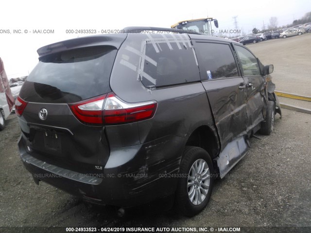 5TDYK3DC8FS601665 - 2015 TOYOTA SIENNA XLE/LIMITED GRAY photo 4