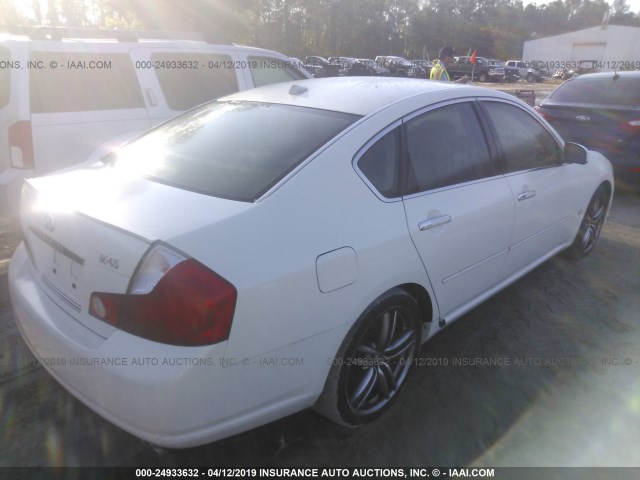 JNKBY01E66M202904 - 2006 INFINITI M45 SPORT WHITE photo 4