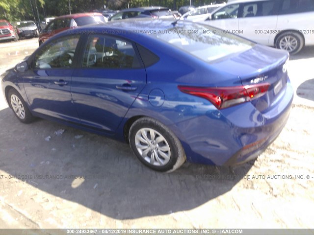 3KPC24A31JE016479 - 2018 HYUNDAI ACCENT SEL BLUE photo 3