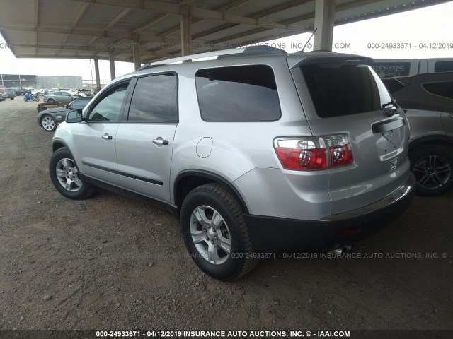 1GKLVKED4AJ153860 - 2010 GMC ACADIA SL SILVER photo 3