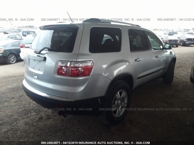 1GKLVKED4AJ153860 - 2010 GMC ACADIA SL SILVER photo 4