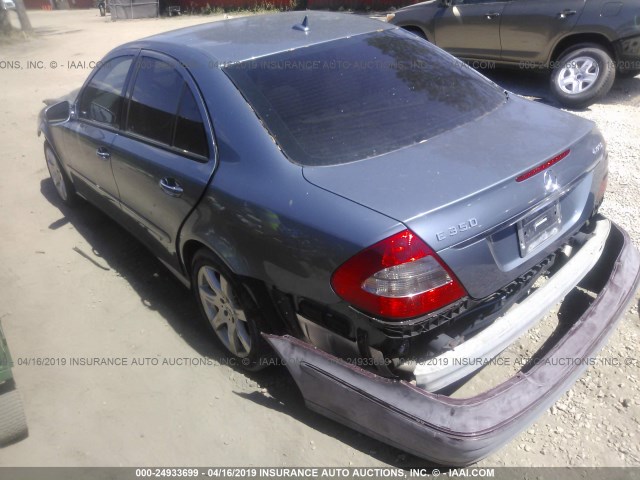 WDBUF87X77X214565 - 2007 MERCEDES-BENZ E 350 4MATIC BLUE photo 3