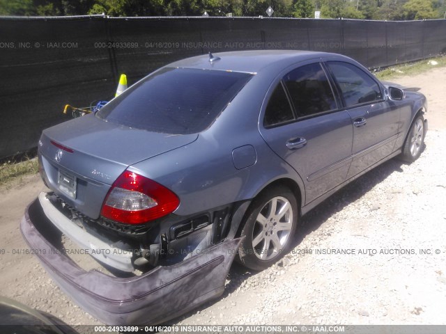 WDBUF87X77X214565 - 2007 MERCEDES-BENZ E 350 4MATIC BLUE photo 4