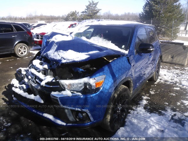 JA4AR3AU2KU019278 - 2019 MITSUBISHI OUTLANDER SPORT  BLUE photo 2