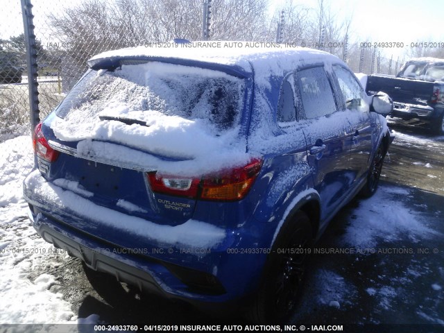 JA4AR3AU2KU019278 - 2019 MITSUBISHI OUTLANDER SPORT  BLUE photo 4