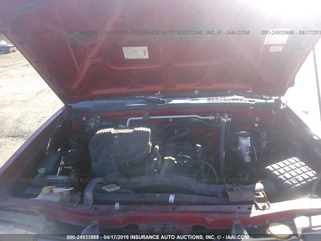 1N6DD21S9WC303901 - 1998 NISSAN FRONTIER XE RED photo 10